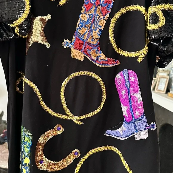 Queen of Sparkles black rodeo dress - Picture 3 of 4